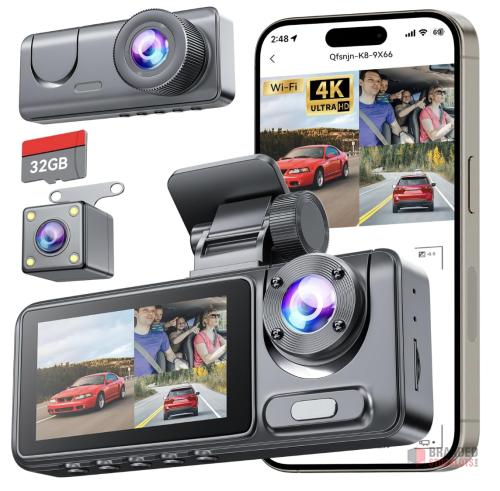 400 PIECES Dash Cam Front and Rear with 32GB SD Card, 4K Full HD Dash Camera for Cars, 3 Channel - Premier B2B Stocklot Marketplace