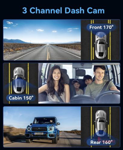 400 PIECES Dash Cam Front and Rear with 32GB SD Card, 4K Full HD Dash Camera for Cars, 3 Channel - thumbnail image - Premier B2B Stocklot Marketplace