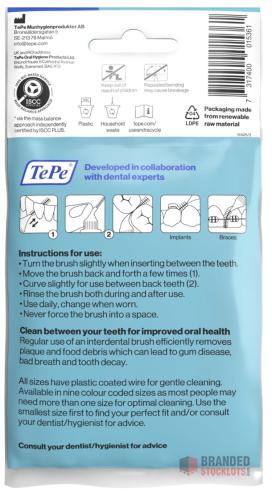 1000 PIECES TePe Interdental Brush, Original, Blue, 0.6mm/ISO 3, 8pcs, Plaque Removal, - thumbnail image - Premier B2B Stocklot Marketplace