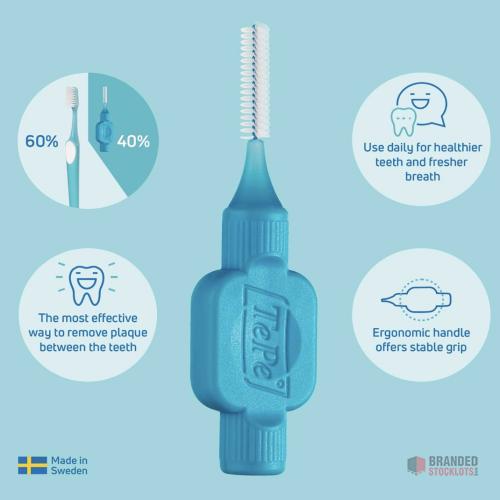 1000 PIECES TePe Interdental Brush, Original, Blue, 0.6mm/ISO 3, 8pcs, Plaque Removal, - thumbnail image - Premier B2B Stocklot Marketplace