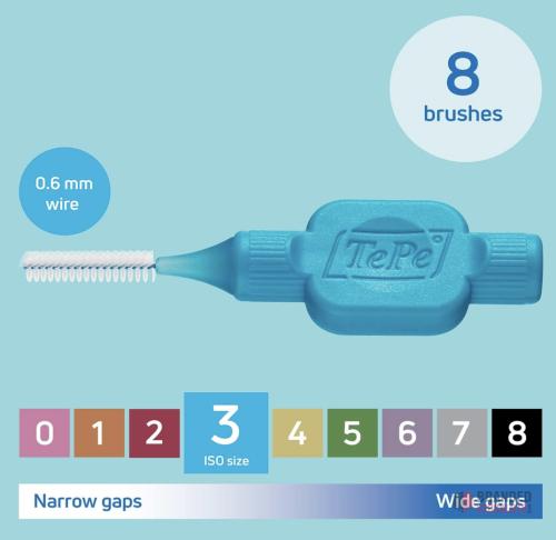 1000 PIECES TePe Interdental Brush, Original, Blue, 0.6mm/ISO 3, 8pcs, Plaque Removal, - thumbnail image - Premier B2B Stocklot Marketplace