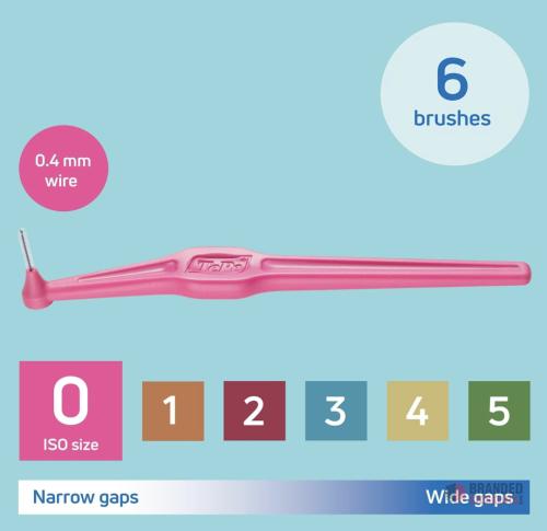 1000 PIECES TePe Interdental Brush Angle, Pink, 0.4mm/ISO 0, 6pcs, Interspace Cleaning, Plaque - thumbnail image - Premier B2B Stocklot Marketplace