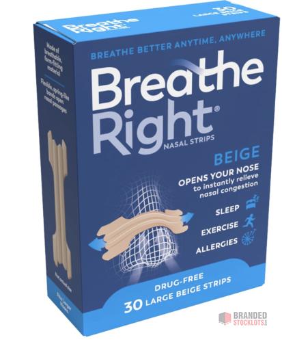 1500 PACKS Breathe Right Original Tan, Beige Large 30 Pieces - Premier B2B Stocklot Marketplace