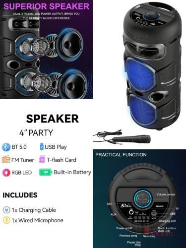 Portable 1800 mah Bluetooth multi media wireless super bass speaker audio player, radio and outdoor karaoke - Premier B2B Stocklot Marketplace
