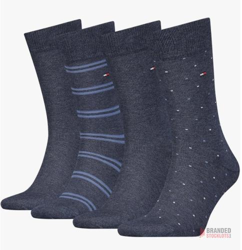 2124 Tin Gift sets Tommy Hilfiger Stripe Dot Gift Box 4 Pack Mens Socks Black - thumbnail image - Premier B2B Stocklot Marketplace