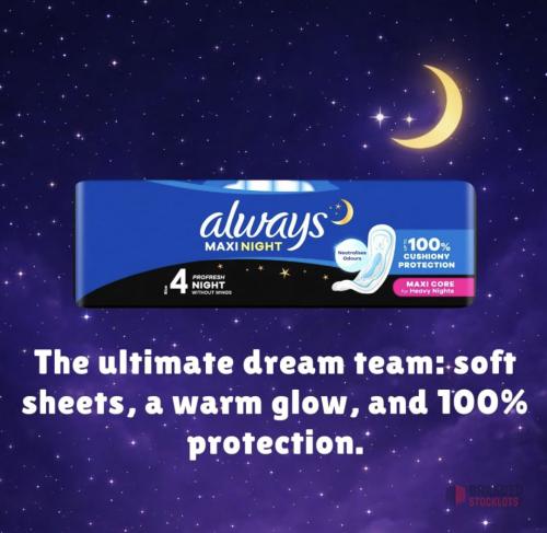 500 packs Always Maxi Night Profresh | Ultra Absorbent with Odor Protection for Night Use – 3 Pack - thumbnail image - Premier B2B Stocklot Marketplace