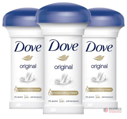 1062 packs Dove Original Anti Perspirant Cream 50ml x 3 Packs - Premier B2B Stocklot Marketplace