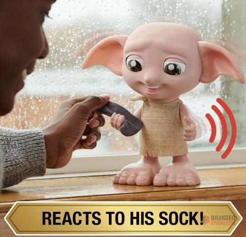 200 pieces Wizarding World Harry Potter, Interactive Magical Dobby Elf Doll with Sock - thumbnail image - Premier B2B Stocklot Marketplace