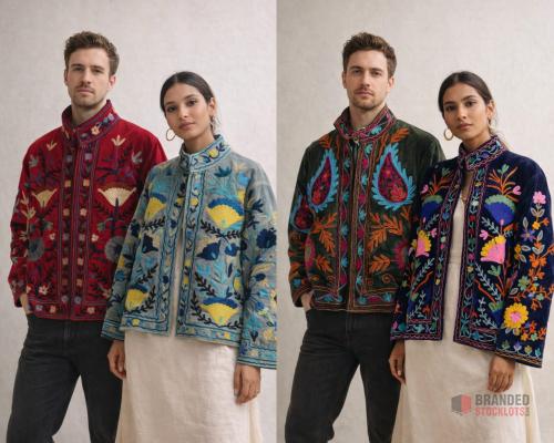 1200 pieces Suzani Embroidered Velvet Jackets, more than 60 assorted designs - Premier B2B Stocklot Marketplace