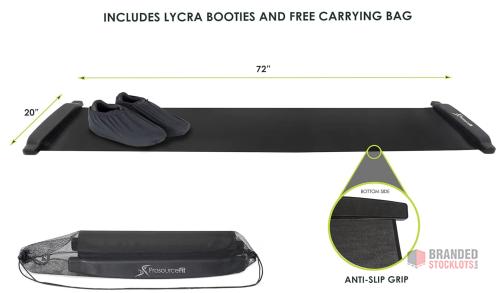 324 pieces ProSourceFit Slide Board Mat for Exercise 6’ with End Stops, Booties & Carrying Bag - thumbnail image - Premier B2B Stocklot Marketplace