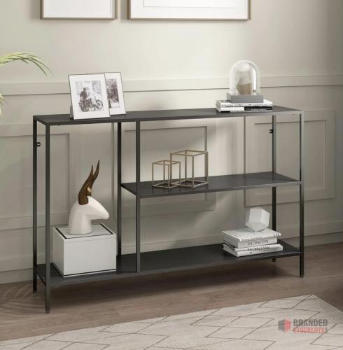 15 pieces Hallowood Furniture Bewdley Black Console Table with 2 Shelves, Sturdy Slim Metal Console Table, - Premier B2B Stocklot Marketplace
