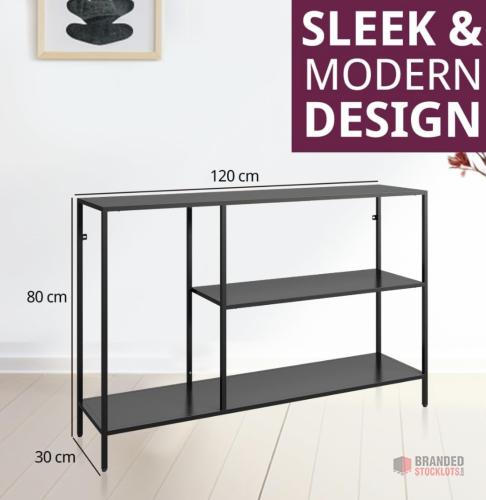 15 pieces Hallowood Furniture Bewdley Black Console Table with 2 Shelves, Sturdy Slim Metal Console Table, - thumbnail image - Premier B2B Stocklot Marketplace