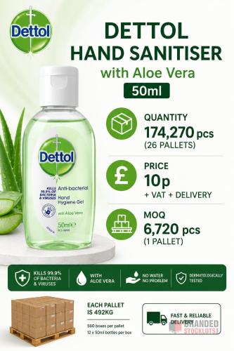 Dettol Hand Sanitiser with Aloe Vera 50ml - Premier B2B Stocklot Marketplace